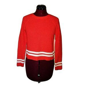 Workshop Andrea Jovine Sweater Tangerine White Womens Size Small Crop St…